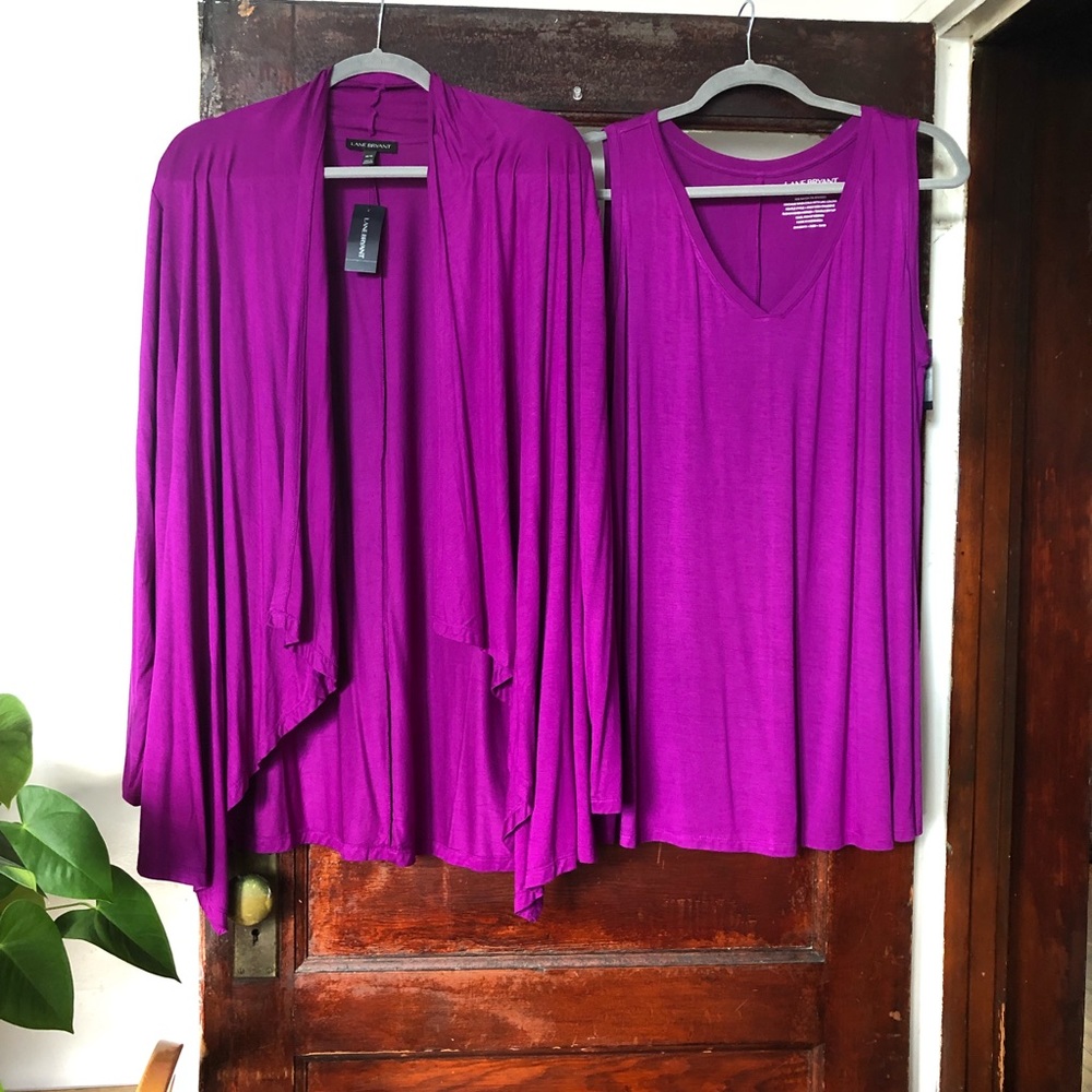Lane Bryant Cardigan & Swing Tank Set 14/16 - Picture 1 of 16